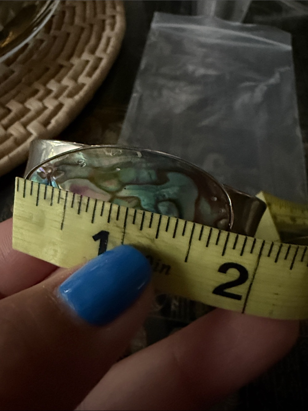 Abalone Shell Cuff Bracelet - Iridescent Colors - Picture 11 of 11